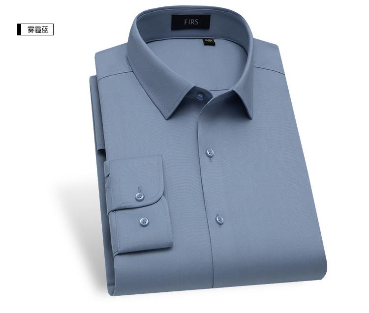 [Cool Modal] Spring and Autumn Skin friendly Elastic Anti wrinkle Easy to Care for Collar Long sleeved Shirt