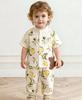 Spring Summer Organic Cotton Kids Clothes Set Cute Printed Short Sleeve Tshirt + Pant Baby Suits