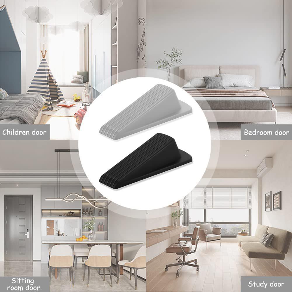 Silicone Door Stopper Self Adhesive Strong Suction Wall Protectors Hidden Mute Anti Collision Floor Holder 12*5.4*3.3cm