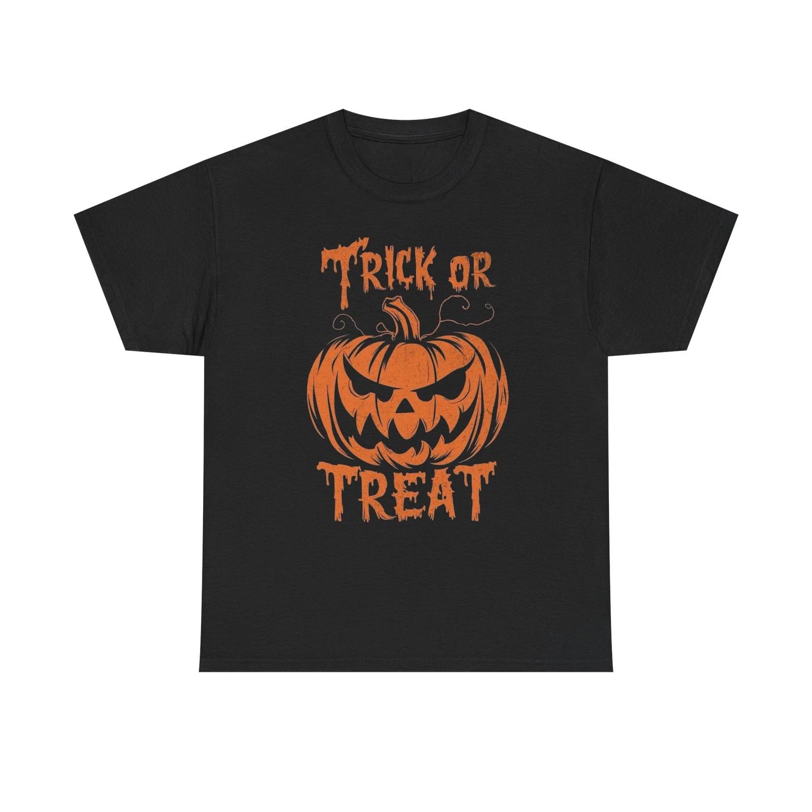 

Trick Or Treat Pumpkin Halloween T Shirt Unisex Heavy Cotton Tee 2XL