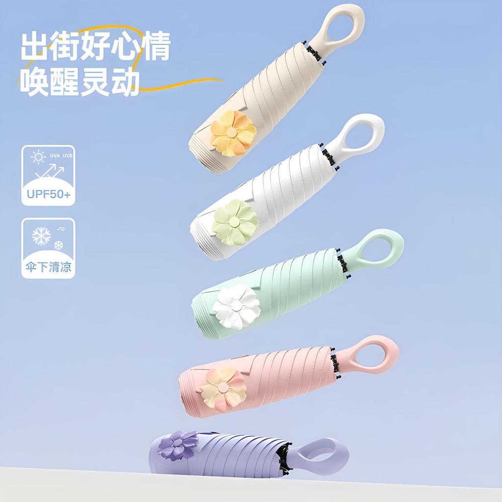 Parasol 50% off six bones hand open vinyl sunscreen umbrella love handle fashion umbrella climbing flowers umbrella