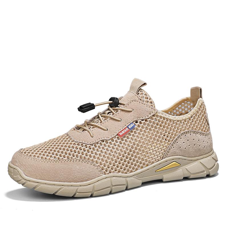 FashionBreathable Mens Mesh Footwear Handmade Office Man Formal Shoes Wedding Party Dress Shoes Breath Summer Driving Footwear Sneakers