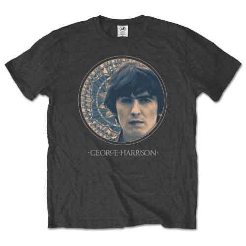 George Harrison Circular Portrait T-Shirt Grey New Unisex T-Shirt M