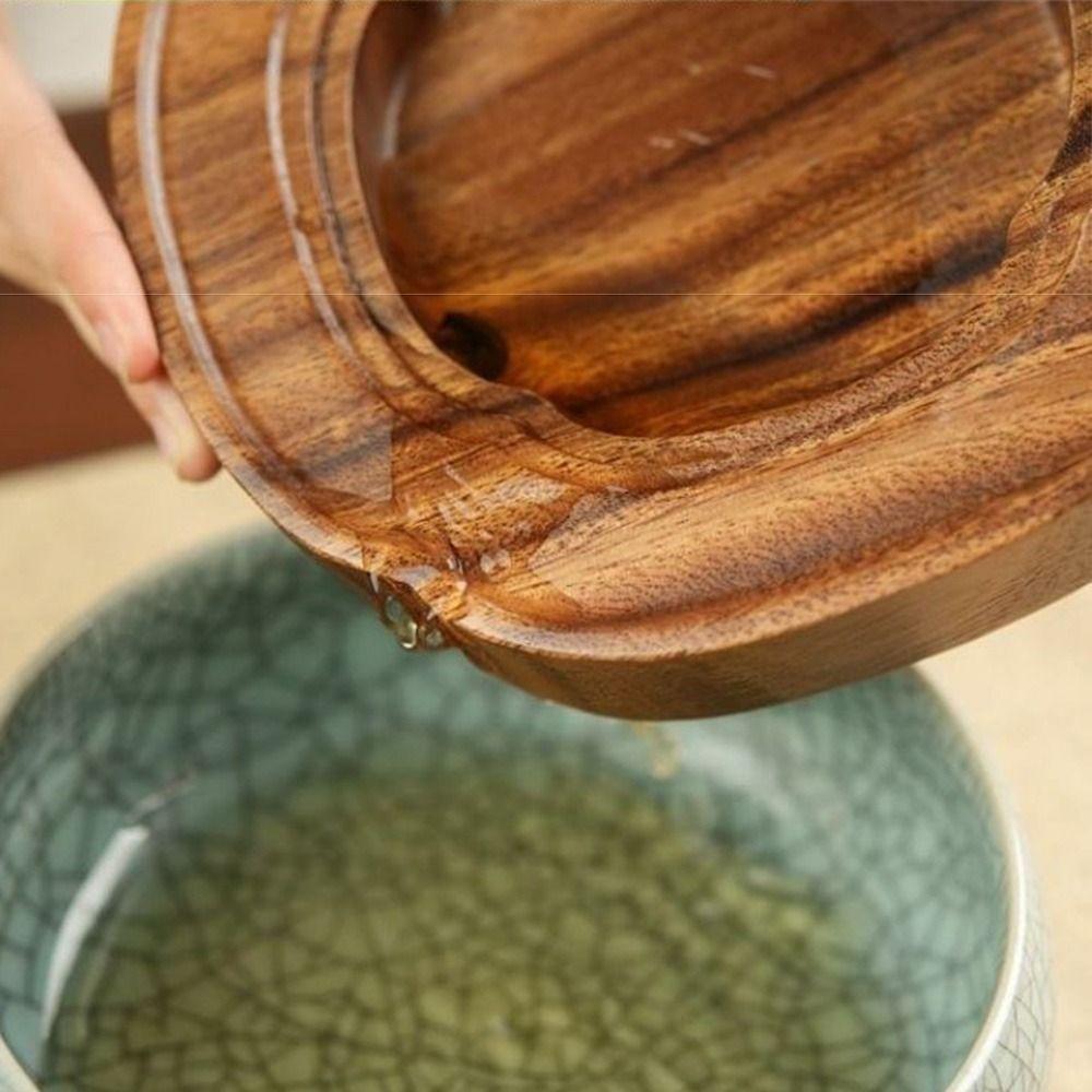 Water Storage Dry Brewing Tea Table Walnut Wood Teapot Drain Plate Small Teapot Holder  Outdoor