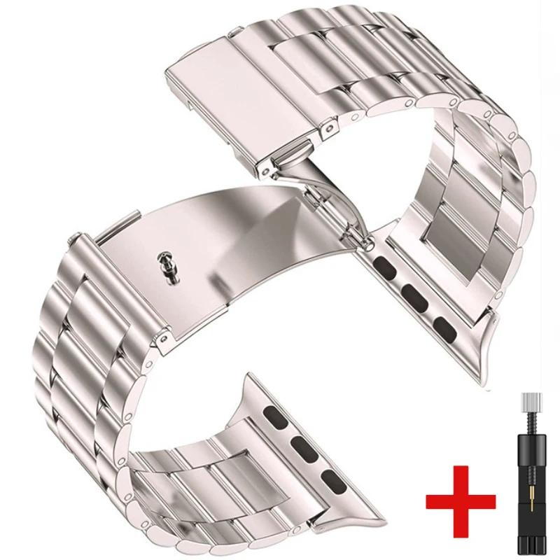 Metal Strap for Apple Watch Band 45mm 41mm 44mm 40mm 46mm 42mm Stainless Steel Wristband iWatch 11 10 9 8 7 6 5 4 SE Ultra 49mm