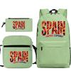 "¡VAMOS ESPAÑA" Spain Themed 3Pc Backpack Set Boy Girl Student Fashion Mini Crossbody Bag and Pencil Case Suit Unisex Mochilas