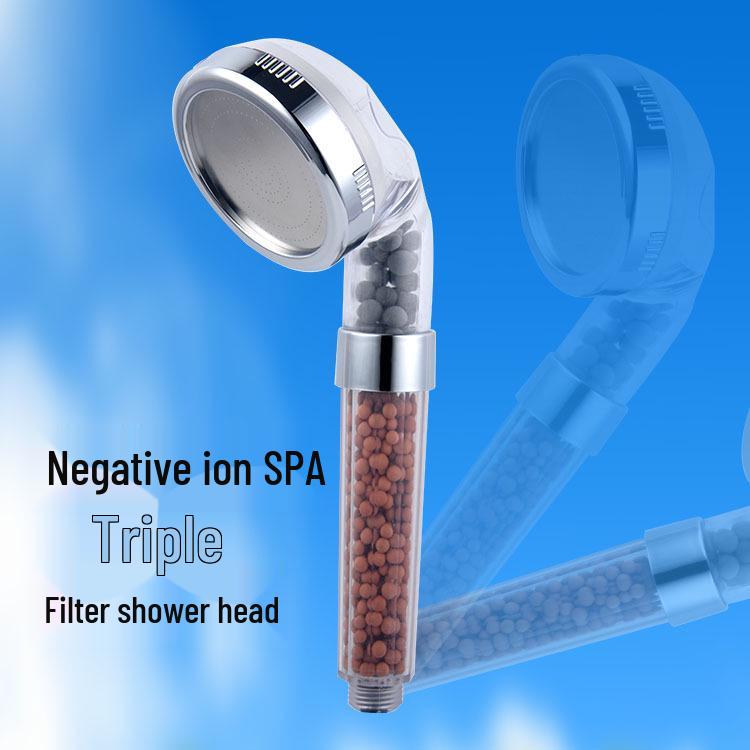 Three-Speed Handheld Shower Head with Strong Water Flow and Filtered Water Booster