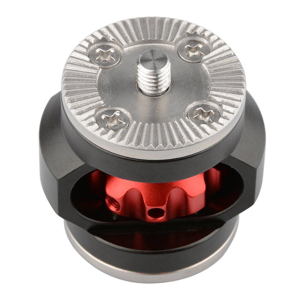 CAMVATE Rosette Standard Accessory, Double-Ended Extension Adapter, M6 31.8mm, QR Wheel Lock, Black & Red, for Rig Extension