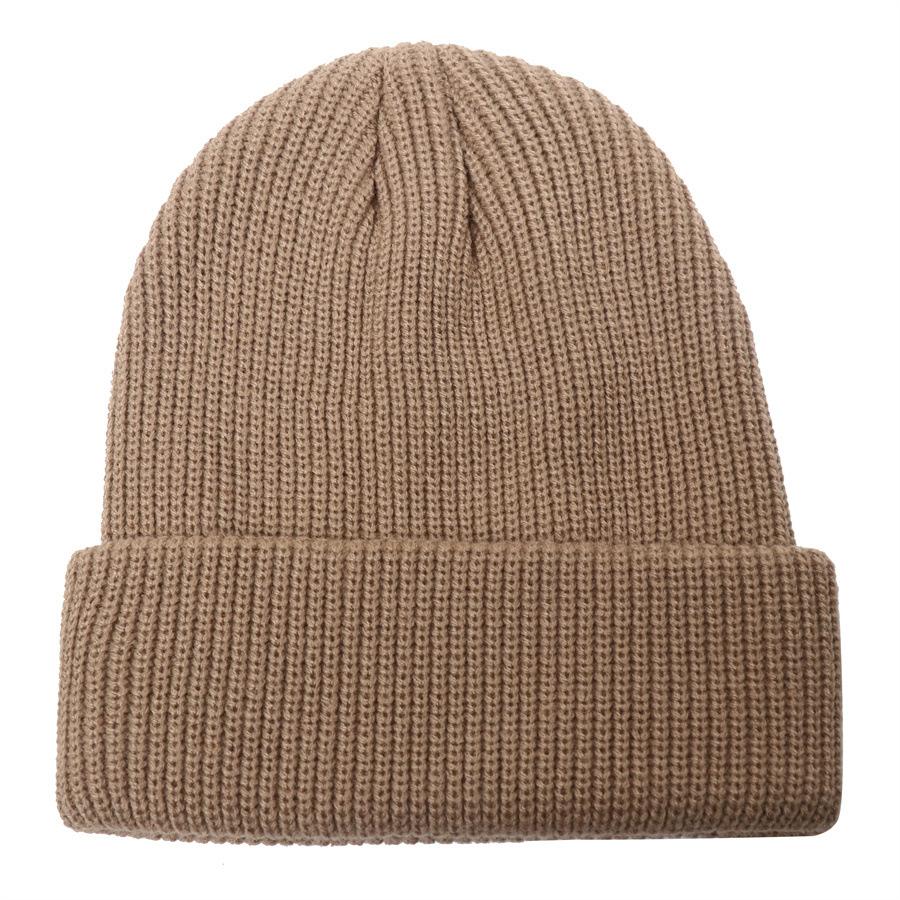 Solid color warm knitted hat thickened wool hat autumn and winter candy color fashionable men's and women's extra pullover hat