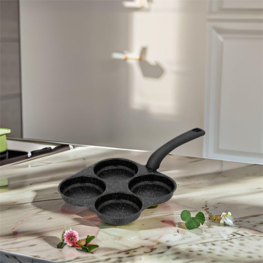 Non-stick Fried Egg Pan 4 Grids Divided Egg Skillet Household Omelette Skillet  Bread