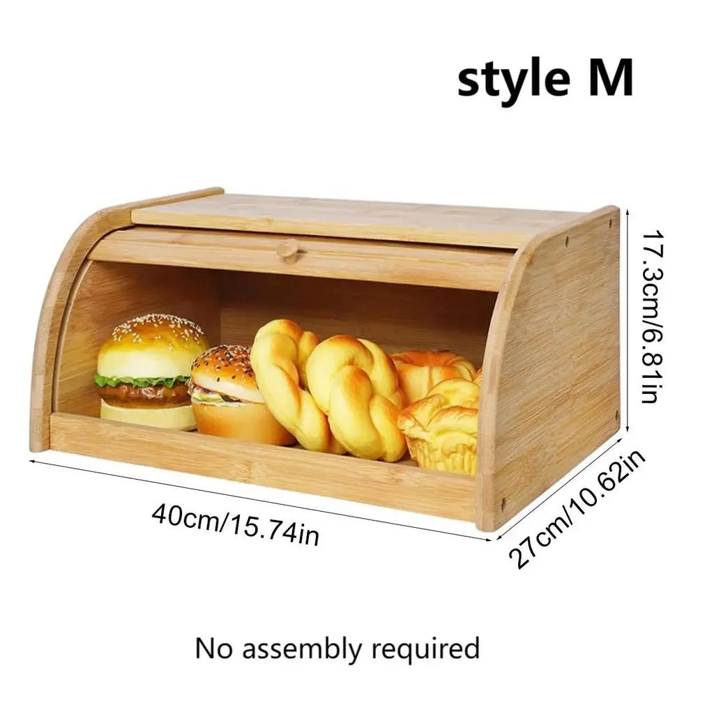 Premium Bamboo Bread Box, Bread Storage and Organizer, Organizer for Kitchen Countertop