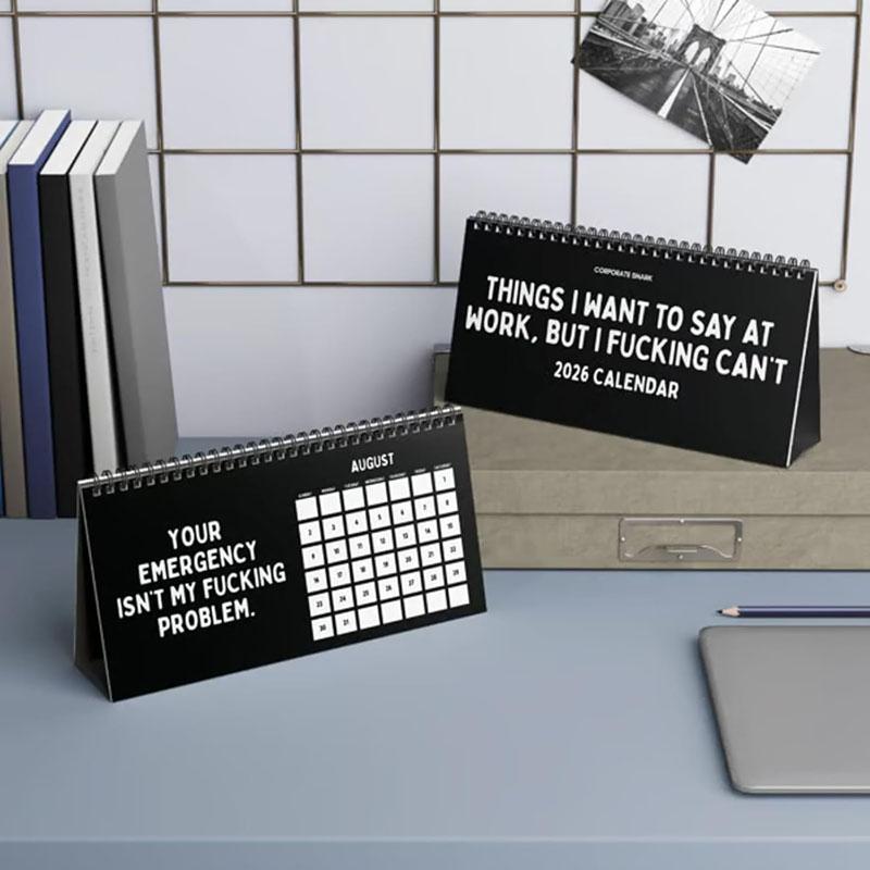 2026 Things I Want To Say At Work Desk Calendar, Funny Office Desktop Flip Calendar With Sarcastic Humorous Quotes