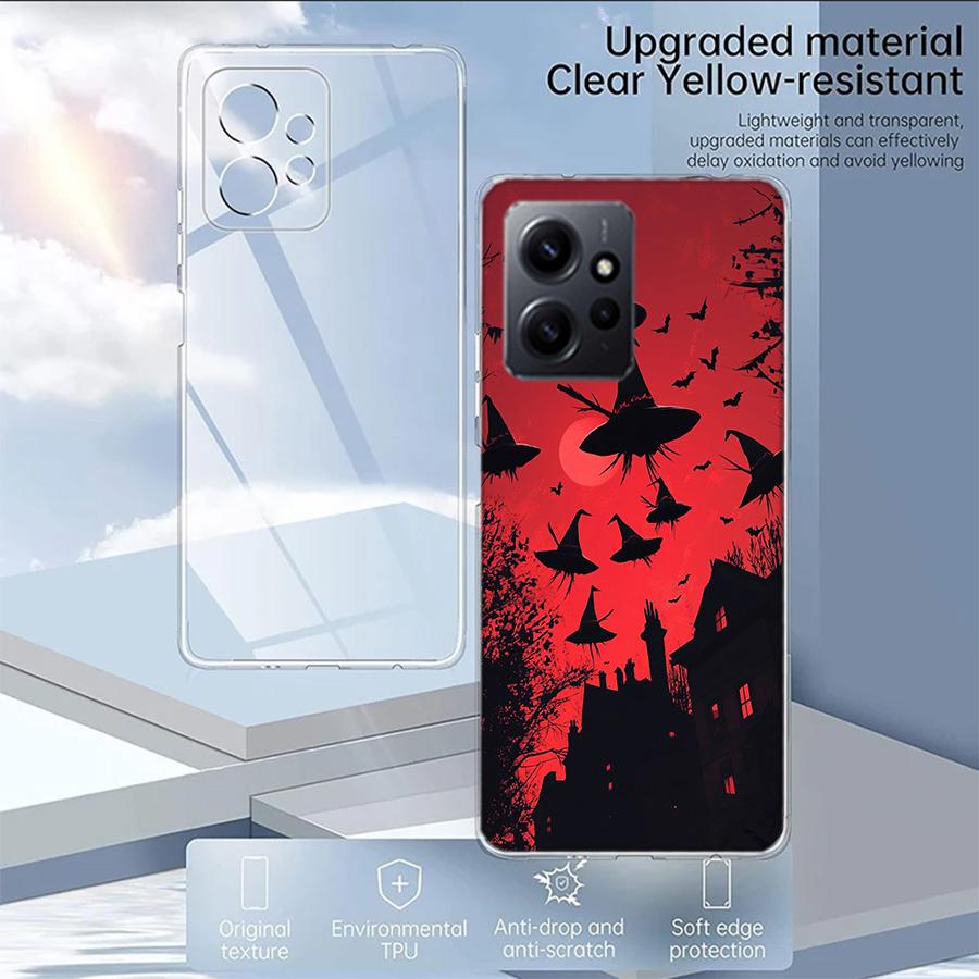 Halloween Wizard Hat Horror Fun Phone Case For Redmi Note 14 15 Pro 5G 13 12 Pro Plus 11 11T 11E 11S 10 Pro 10S 9 9S Cover Cell