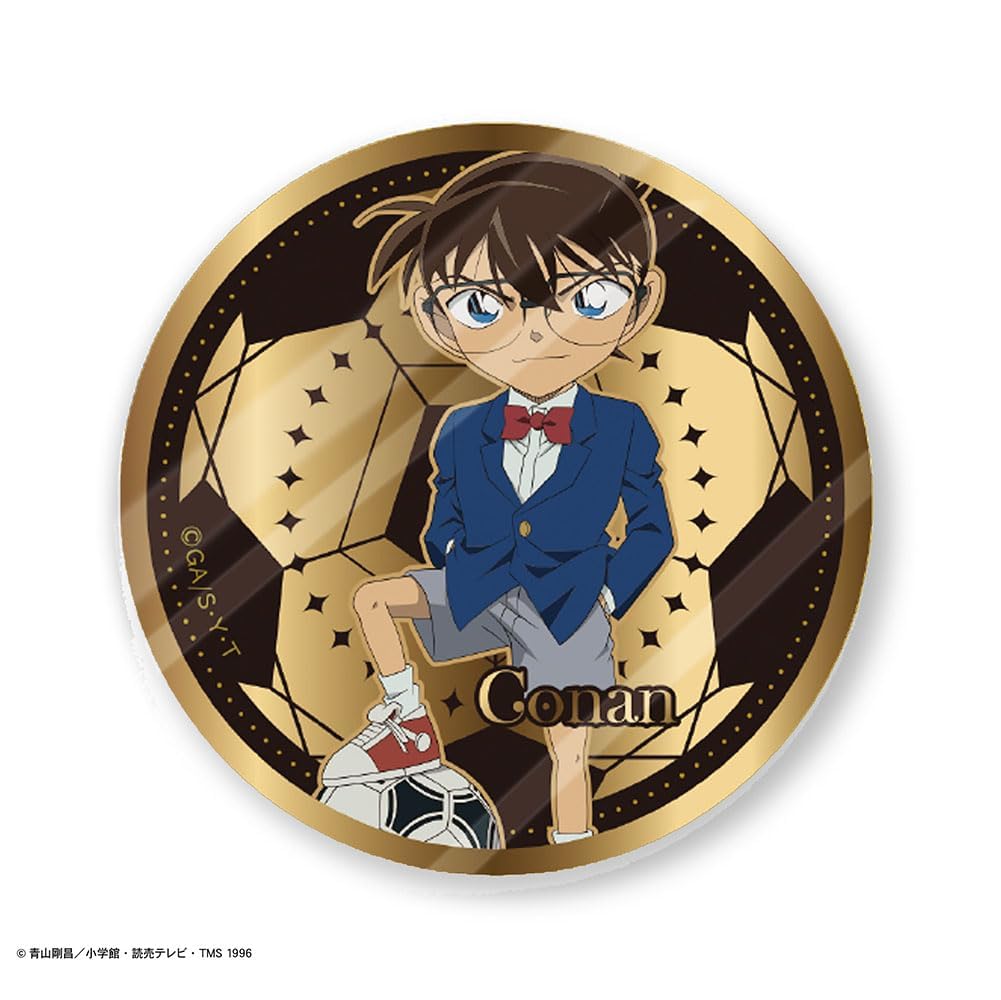 Tenyo Overwhelming Gold Badge Detective Conan 1 Set [10 Pieces Per Box] TKB-S01 24K Gold Plated Tin Badge Diameter Approx. 5.6cm