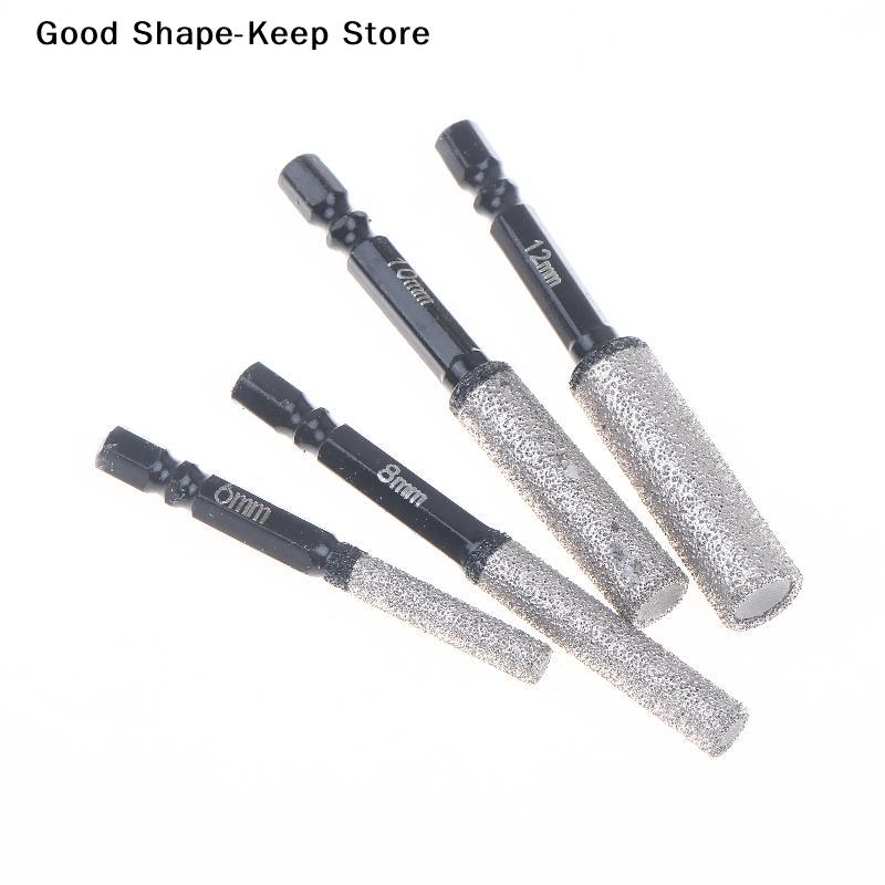Durable 2-Pieces 5-12mm Vacuum Brazed Dry Drill Set - Wet/Dry Drilling for Porcelain/Granite/Tile/Marble