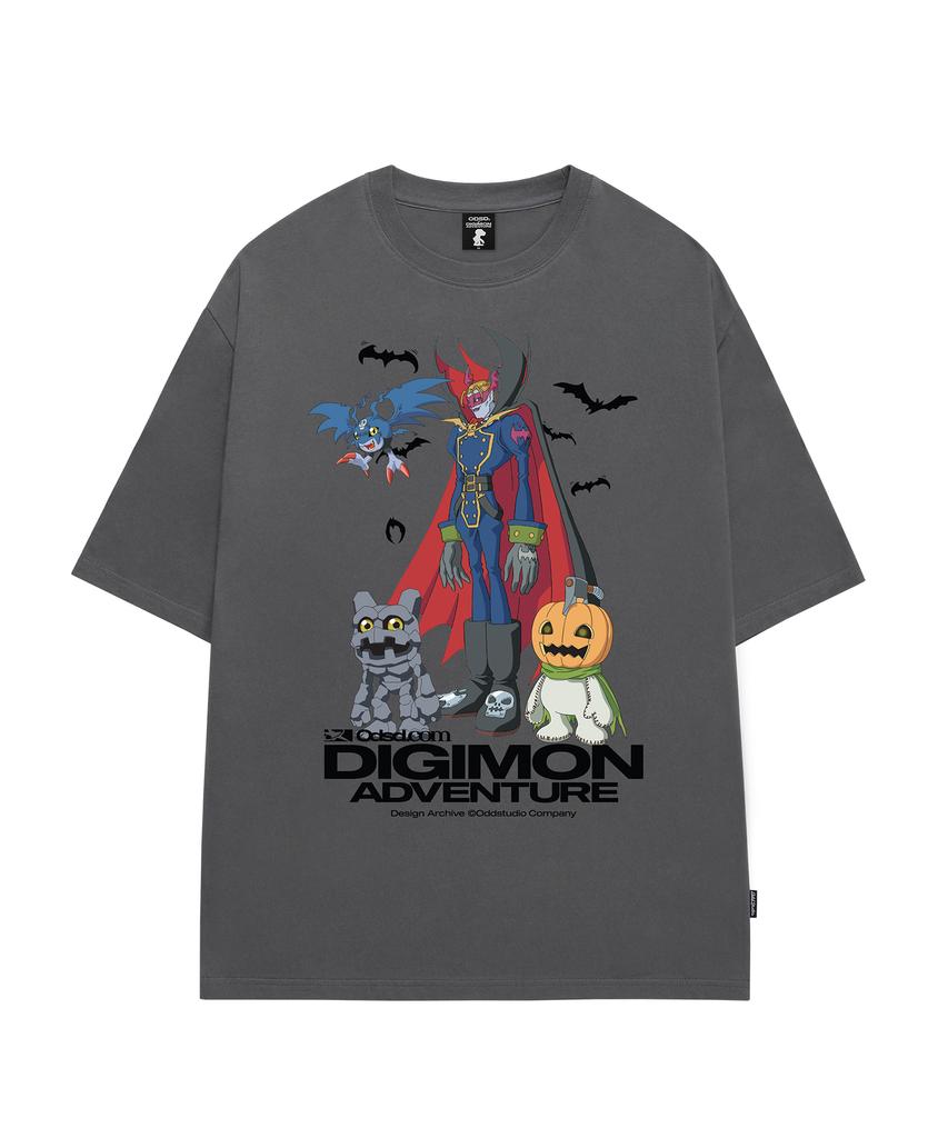 ODDSTUDIO [Digimon Adventure] Vamdemon, Gottsumon, And Pumpmon Overfit T-Shirt - 3 Colors
