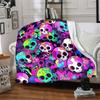 1pc Skull Party Blanket, Lightweight Flannel Throw Blanket For Sofa, Bed, Travel, Camping, Living Room, Office, Couch, Chair, And Bed