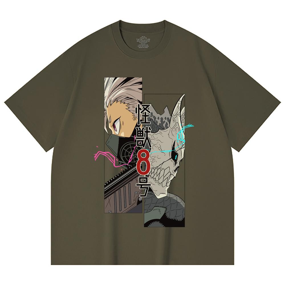 230 Gsm 100% Cotton Kaiju No 8 V17 Print Unisex Heavy Cotton T Shirt