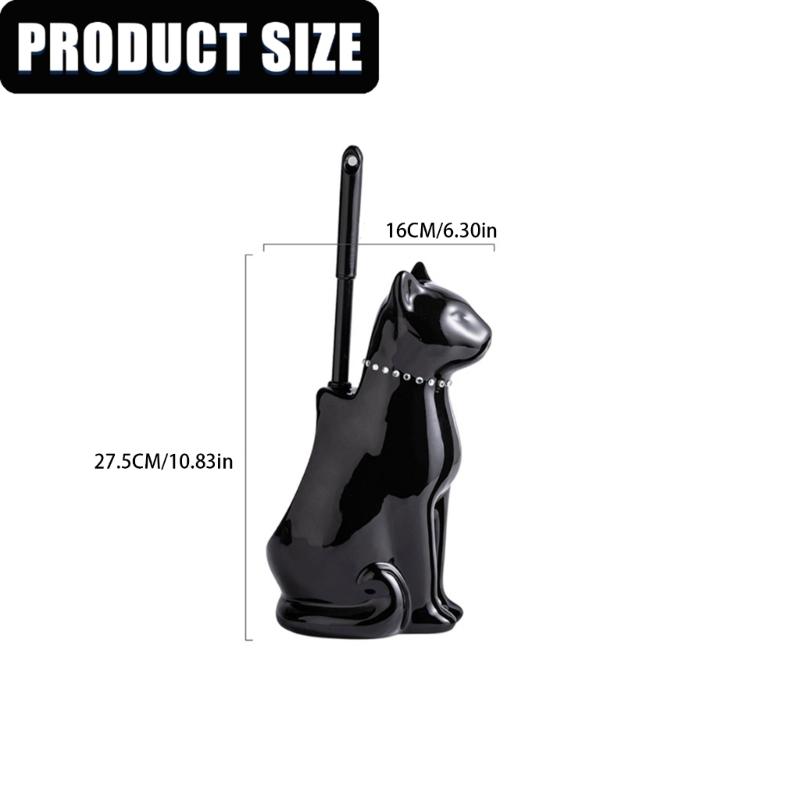 Ceramic Cats Base Toilet Bowl Brush Soft Bristles Toilet Cleaning Brush With Holder Deeply Cleaning Toilet Brush