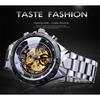 Winner Classic Series Golden Movement Stahl Herren-Skelettuhr Mechanische Top-Marke Luxus-Mode Automatikuhren