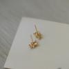 S925 Sterling Silver Gold-Plated Little Bear 3D Stud Earrings - Compact, Cute, and Unique Design
