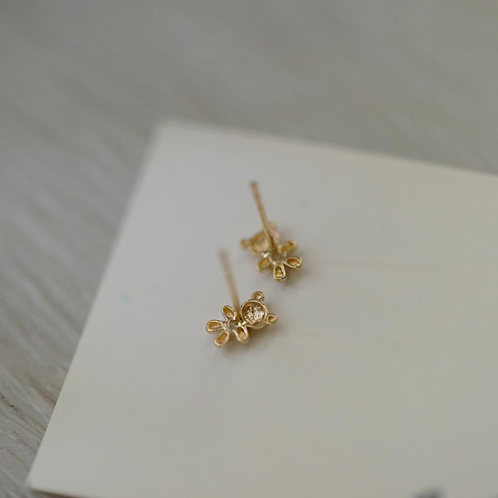 S925 Sterling Silver Gold-Plated Little Bear 3D Stud Earrings - Compact, Cute, and Unique Design