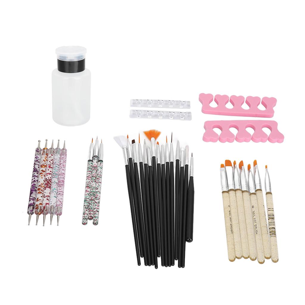36Pcs Nail Gel Brush Professional Nail Art Design Tools Painting Brushes for Home Salon