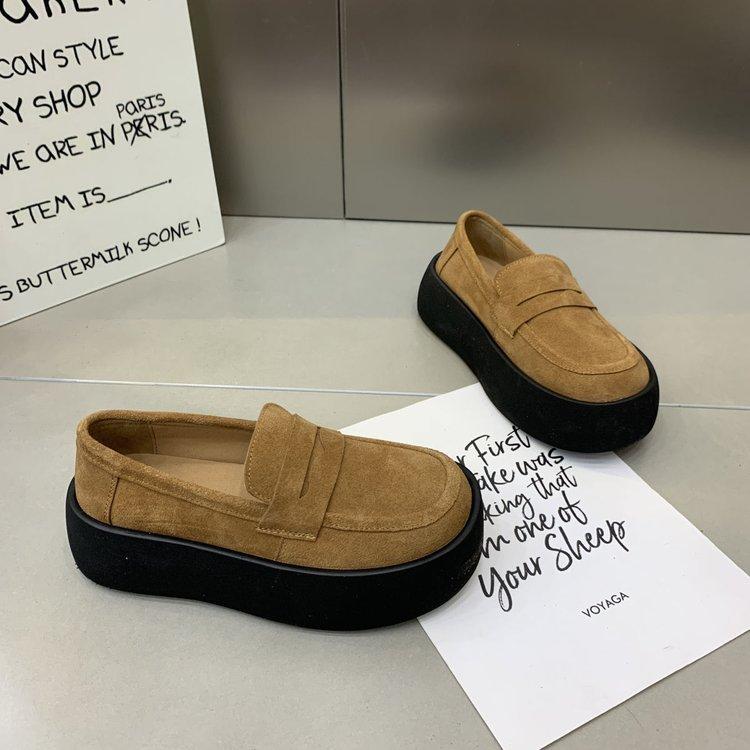 

Популярные женские мокасины 2025 года, новая повседневная обувь, удобная и модная, универсальная и тонкая, на толстой подошве, универсальная обувь Doudou 39 хаки