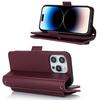 Crossbody Kartenfach Leder Geldbörse Hülle Für iPhone 15 Pro Max 14 Plus 13 12 11 Geldbörse Tasche Beutel Langes Lanyard Beutel Buchhülle