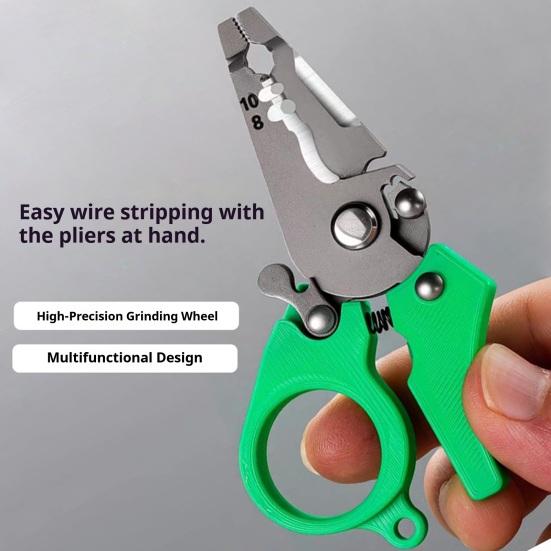 1/2Pcs Mini Wire Stripper Tool with Cutter Crimper Ergonomic Design Wire Splitter Trimmer Portable Cable Stripping Crimping Tool