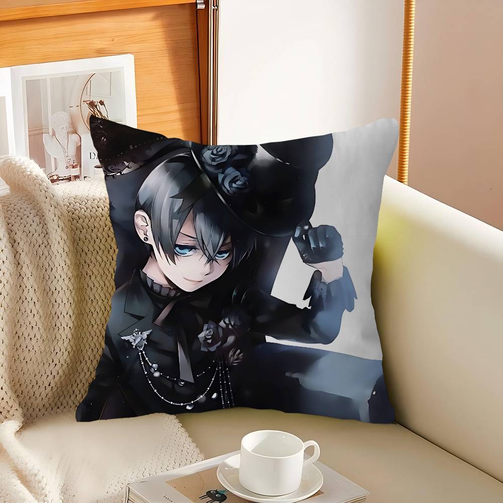 B-Black Butler Kissenbezug für Schlafzimmer und Wohnzimmer Sofa Dekokissenbezug