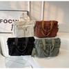 Djunllk Sling Bag Tote Bag for Women - 11.02" X 14.17" Corduroy Multi Compartment Large Capacity Stylish Portable Crossbody Handbag