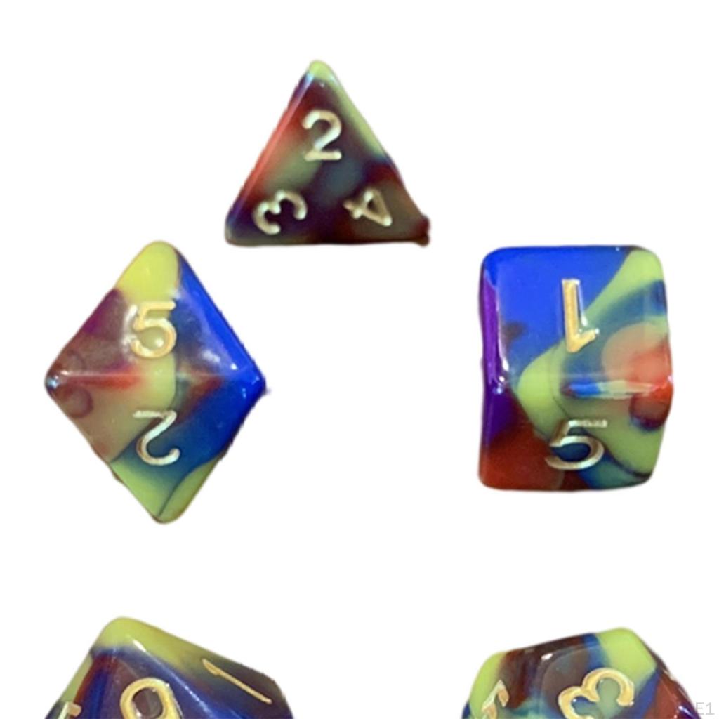 7Pcs Polyhedral D20 D12 D10 D8 D6 D4 DND Games for Lovers Toy Gift Casino