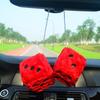 7.5cm Long Hair Dotted Dice Plush Toy Car Pendant
