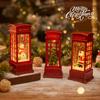 Christmas Phone Booth LED Lights Telephone Booth Tabletop Decor Light  Christmas Decorated