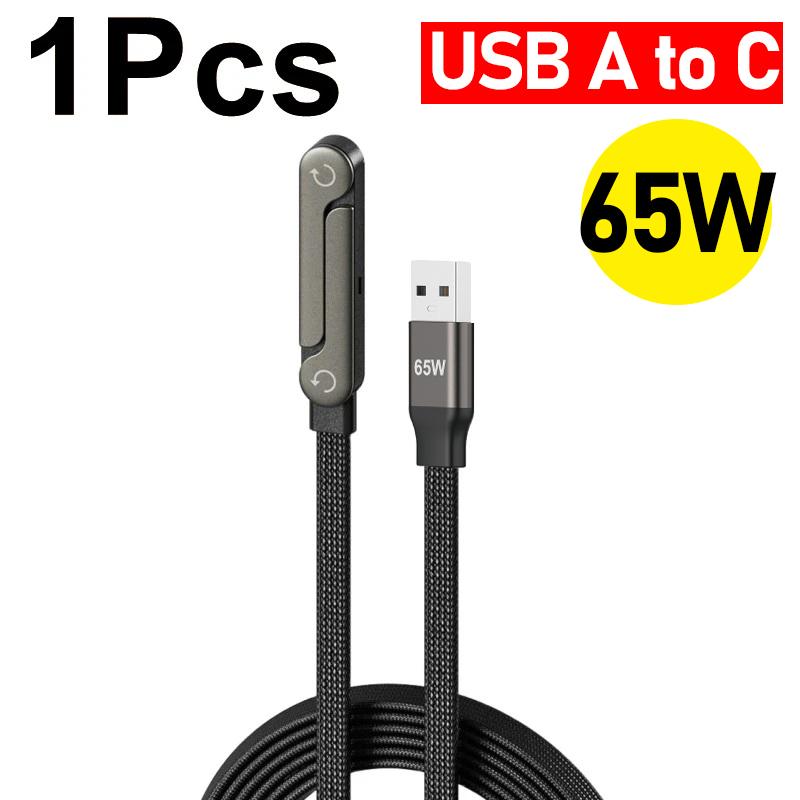 

Multifunction USB Type C Cables 65W/240W High-speed Quick Charging Wire with Folding Phone Stands for IPhone 17 16 15 Samsung Xiaomi 1Pcs USB A-C