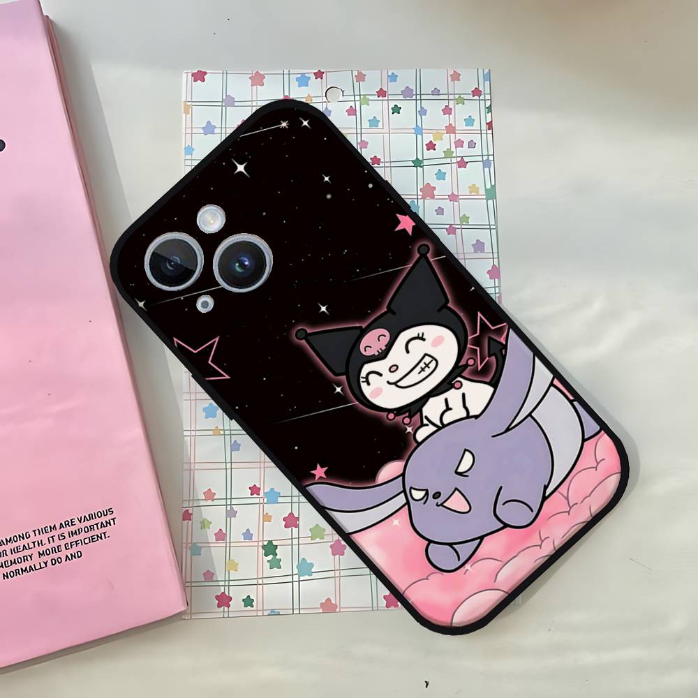 

Милый черный чехол для телефона K-Kuromi, подходящий для iPhone 17, 16, 15, 11, 13, 14 Pro Max, Plus, X, Xr, Xs Max, 13 Mini iphone11