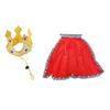 Elegant Red Capes With Golden Crowns For Dog Comfortable Permeable Fabric Perfect For Parties Photography