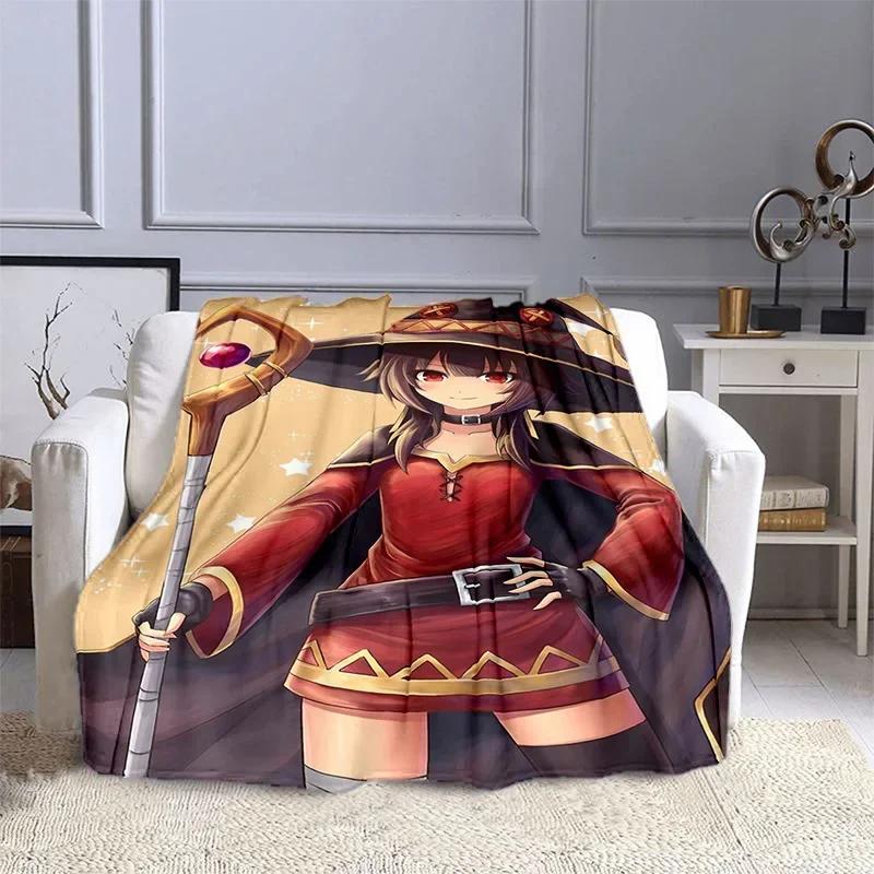 KonoSuba Gods Blessing On This Wonderful World Cartoon Megumin Soft Flannel Throw Blanket for Sofa Living Room  Warm  Cozy