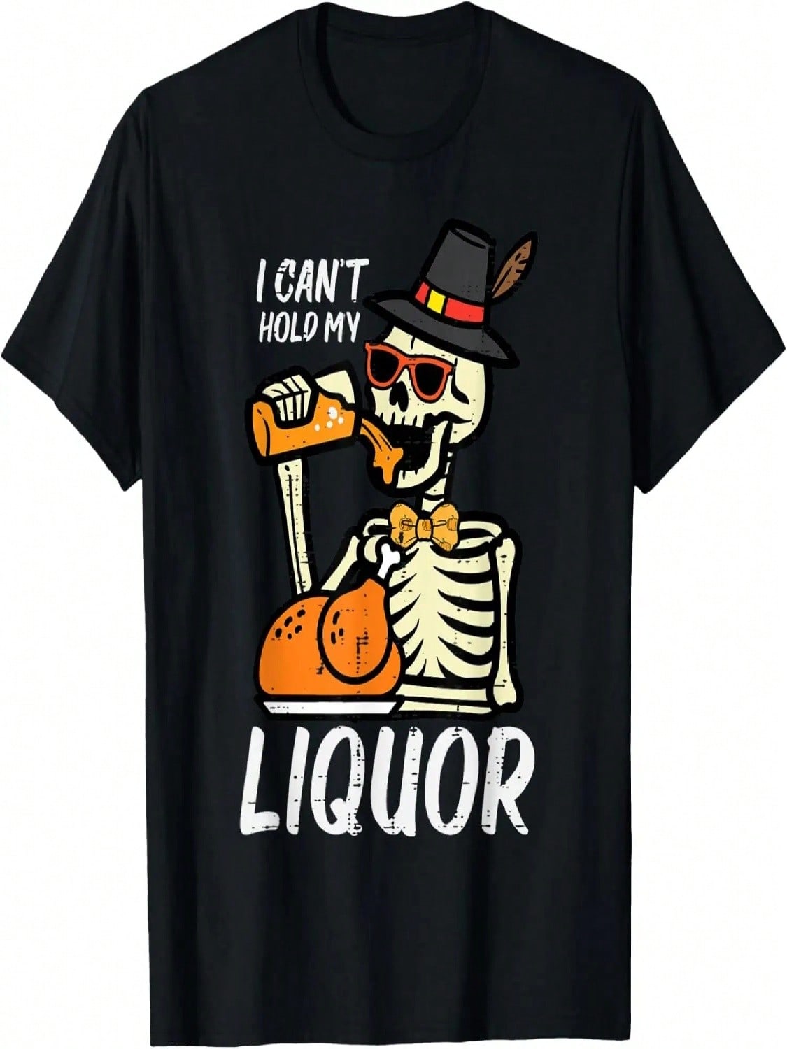 Thanksgiving Skeleton Cant Hold My Funny Dad Men Women T-Shirt S разноцветный