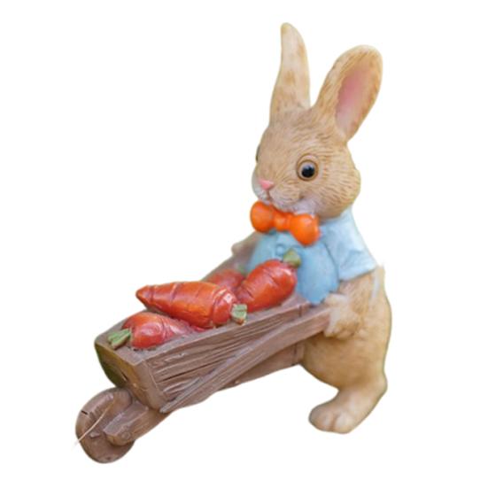 Resin Animal Garden Statue Cartoon Bunny Turtle Hedgehog Figurine for Fairy Garden Yard Lawn Indoor Outdoor Decor