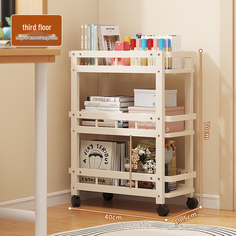 Movable Narrow Kitchen Storage Rack: Multi-Layer, Floor-Standing, Multi-Functional Organizer for Seasonings and Daily Essentials