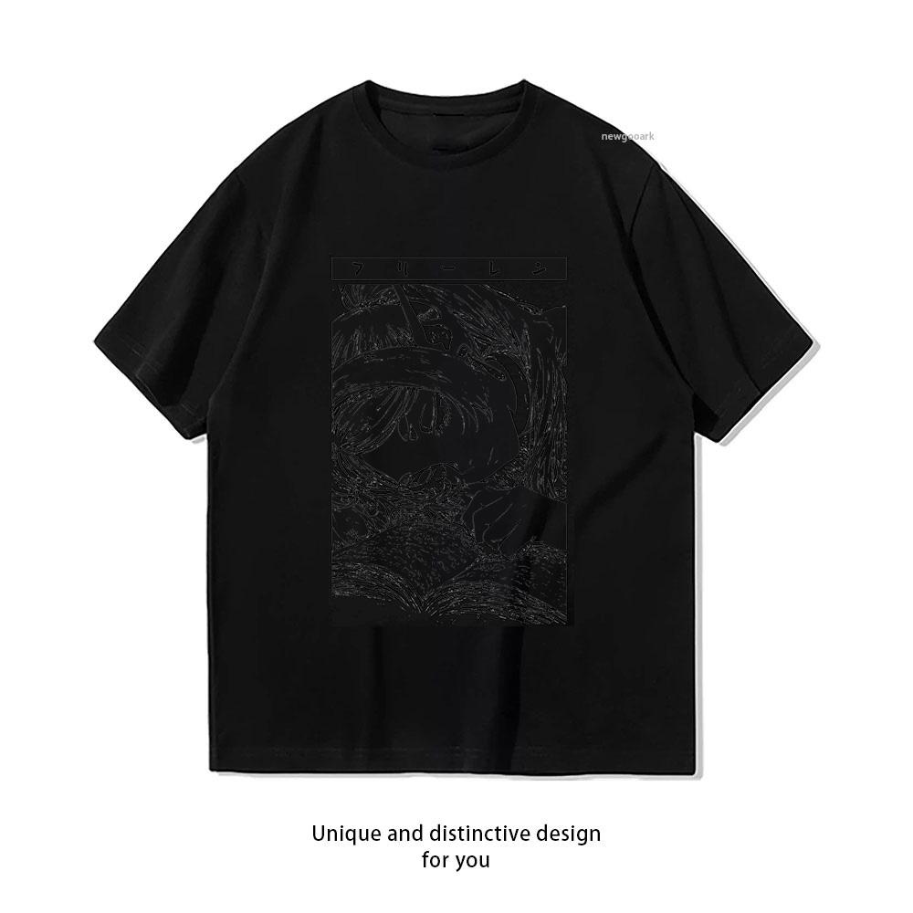Beyond Journeys End Manga Sousou No Frieren Vintage T-Shirt Sommer Baumwolle Damen Herren Grafik T-Shirts Erwachsene Rundhals Atmungsaktiv