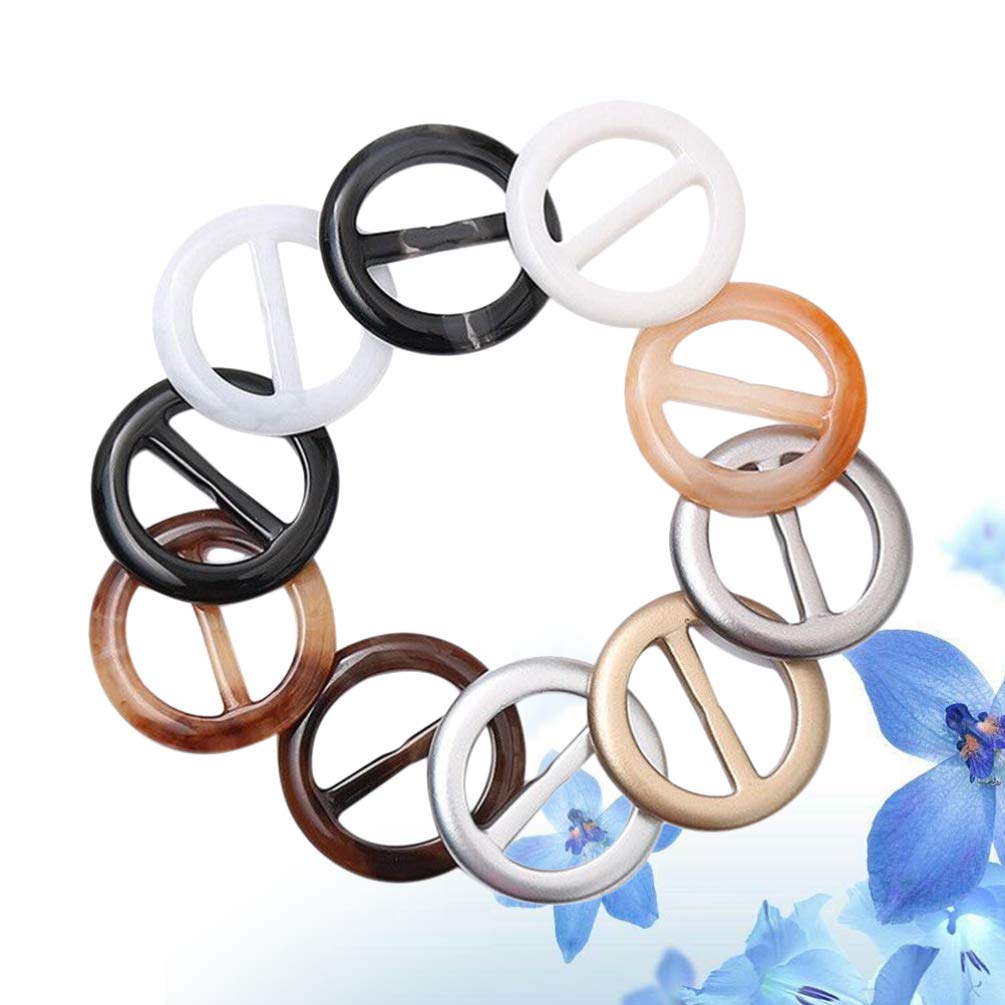 FOMIYES 20pcs Tee Shirt Clips T-Shirt Scarf Clips Rings Clothes Wrap Holder Fashion Round Circle Clips Belt Buckles for Women Girls