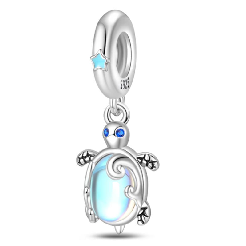 Fashion 925 Silver Summer Ocean World Series Sea Turtle Starfish Crab Octopus Charms Beads Fit 925 Bracelet DIY Jewelry