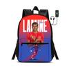 Child School Bags for Student Rucksack L-Lamin Yamal Sport Bookbag Kids Gift Football Star Backpack with USB Interface Bag