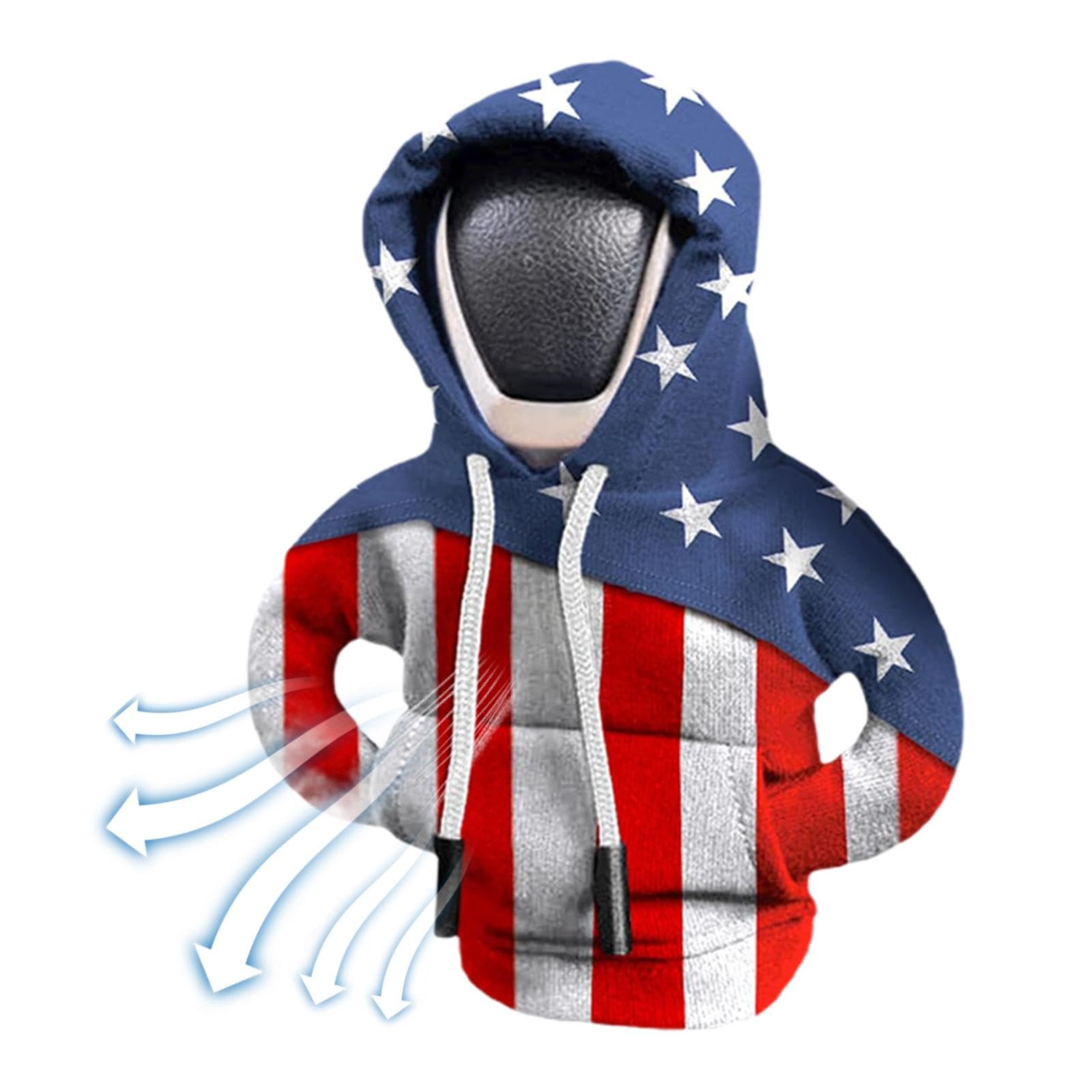

Car Gear Shift Cover,Gear Shift Knob Cover,Hooded American Flag Pattern Decorative Shifter Cover -Creative Please refer to the description синий