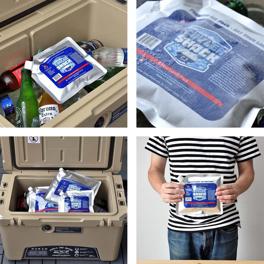 COOLER SHOCK Eisbeutel Kälter als Eis Perfekt für Outdoor und Notfallvorsorge (Klein, 5er-Pack) - Langlebig, Leistungsstark, (-7.8°C), Wiederverwendbar,