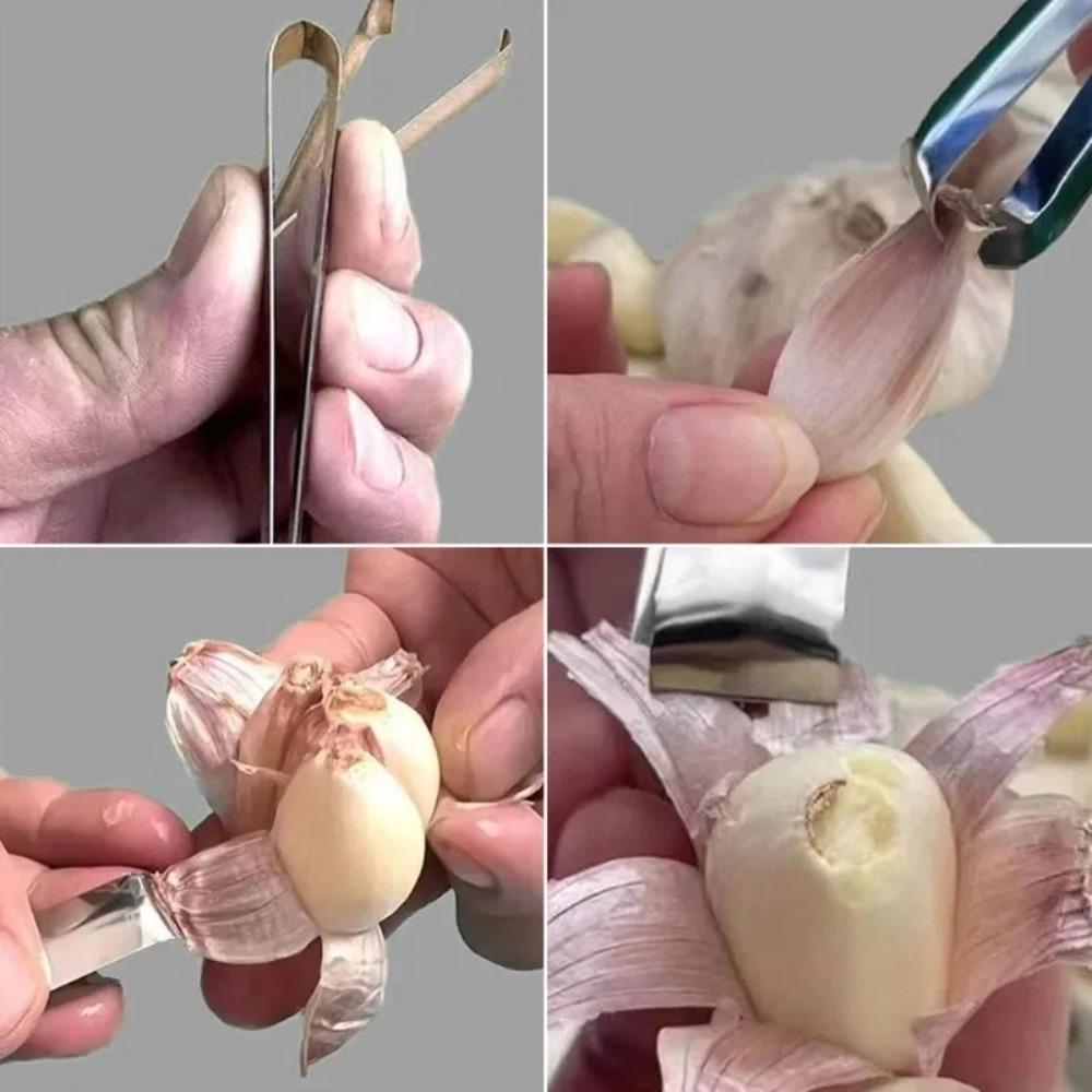 Kitchen Accessories Garlic Clips Multifunctional Stainless Steel Clip New Pig Hair Plucking Clip