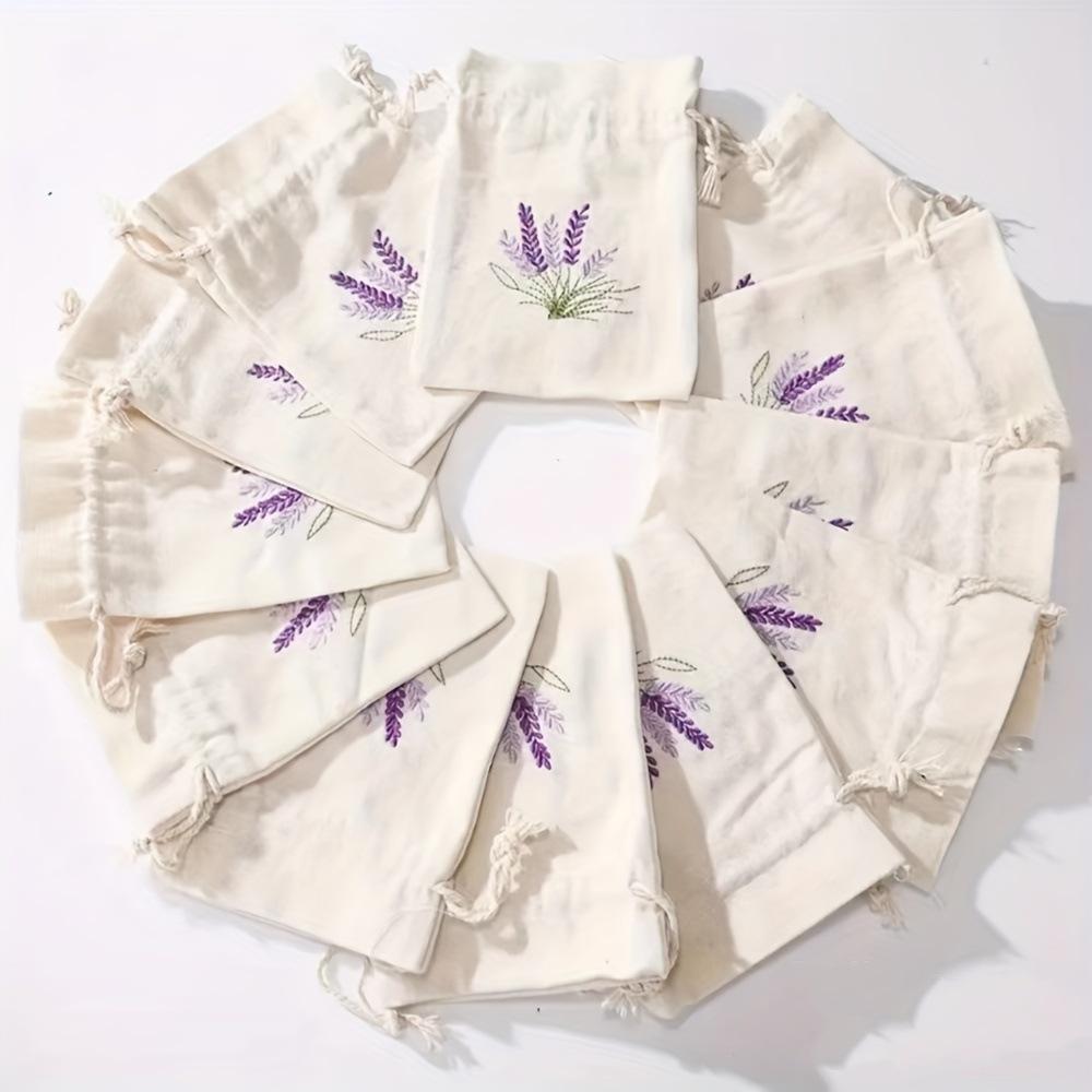 Imitation Hemp, Lavender Pattern, Gift Bundle Pocket, Storage Bag, Convenient To Carry, Printable, Wedding Gift Bag, Souvenir Bag